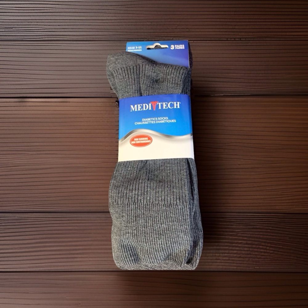 Gray-Medi Tech Diabetic Dress Socks